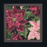 Retro 50s Poinsettia Burgundy Pink Jewelry Box<br><div class="desc">Thank You for visiting The Holiday Christmas Shop! You are viewing The Lee Hiller Designs Holiday Collection of Home and Office Decor,  Apparel,  Gifts,  Collectibles and more. The Designs include Lee Hiller Photography in Hand Drawn Mixed Media and  Digital Art Collection.</div>