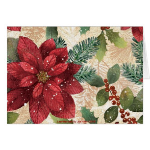 Retro 50s Poinsettia Red Green Cream