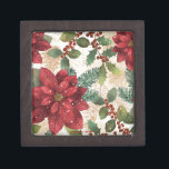 Retro 50s Poinsettia Red Green Cream Gift Box<br><div class="desc">Thank You for visiting The Holiday Christmas Shop! You are viewing The Lee Hiller Designs Holiday Collection of Home and Office Decor,  Apparel,  Gifts,  Collectibles and more. The Designs include Lee Hiller Photography in Hand Drawn Mixed Media and  Digital Art Collection.</div>