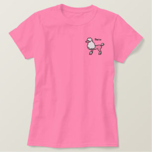 Retro 50s Poodle Personalized Custom Name Embroidered Shirt