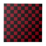 Retro 50s Red &amp; Black Checkerboard Decorator Tile at Zazzle