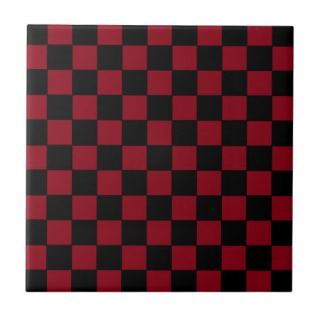 Retro 50s Red & Black Checkerboard Decorator Tile