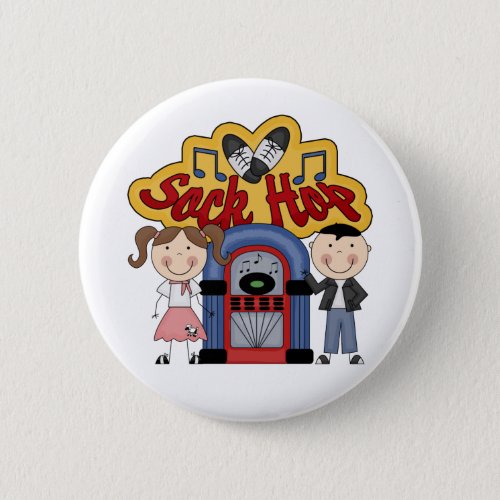 Retro 50s Sock Hop Pinback Button