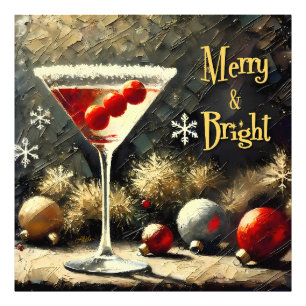 Retro 50s Triple Cranberry Christmas Martini Photo Print