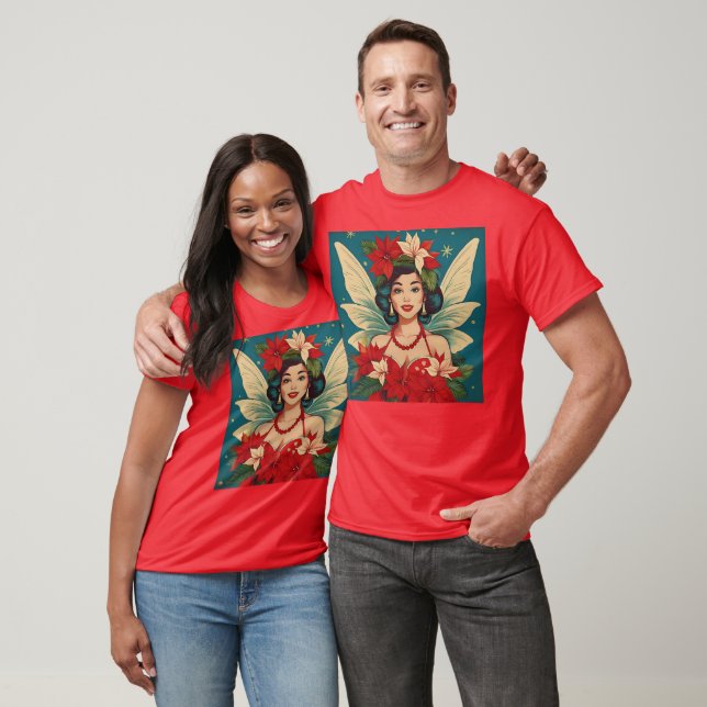 Retro 50s Tropical Christmas Pin-Up Beauty Queen T-Shirt (Unisex)