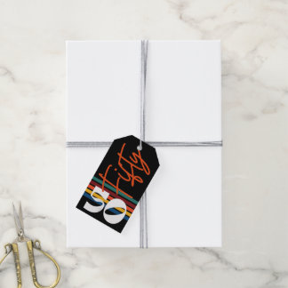 Retro 50th Birthday Colorful Striped Gift  Tags