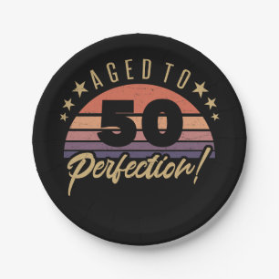 Retro 50th Birthday Humor Paper Plates