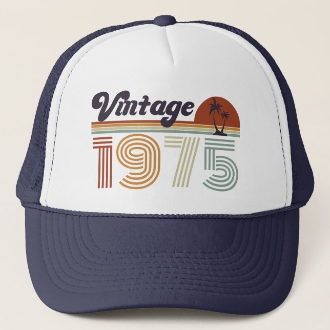 Retro 50th Birthday, Vintage 1975 Trucker Hat (Front)