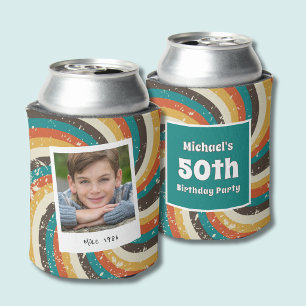 Retro 50th Birthday Vintage Photo Can Cooler