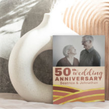 Retro 50th Wedding Anniversary Black & Gold Photo