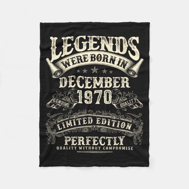 Retro 55th Birthday For Men 55 Year Old December 1 Fleece Blanket (Front)