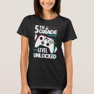 Retro 5th Grade Level Unlocked Back To School Day  T-Shirt