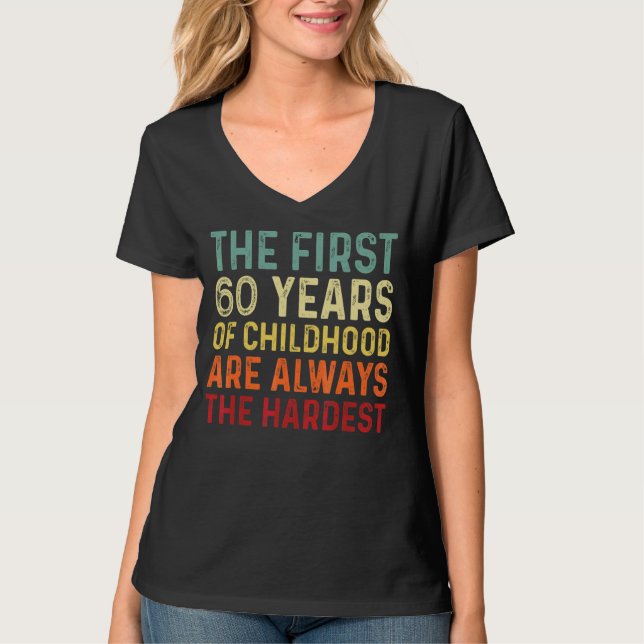 Retro 60 Years Old Men Women  Saying 60th Birthday T-Shirt (Front)