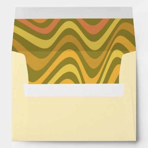 Retro 60s 70s Abstract Groovy Green Graduation  In Envelope