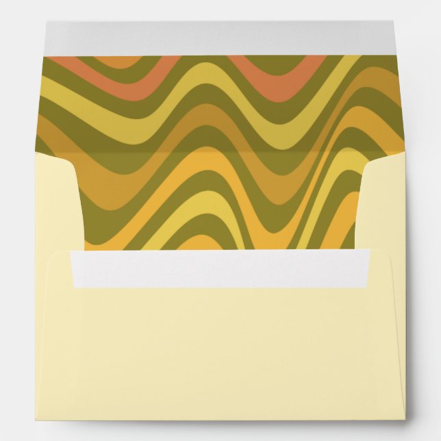 Retro 60s 70s Abstract Groovy Green Graduation  In Envelope (Back (Bottom))