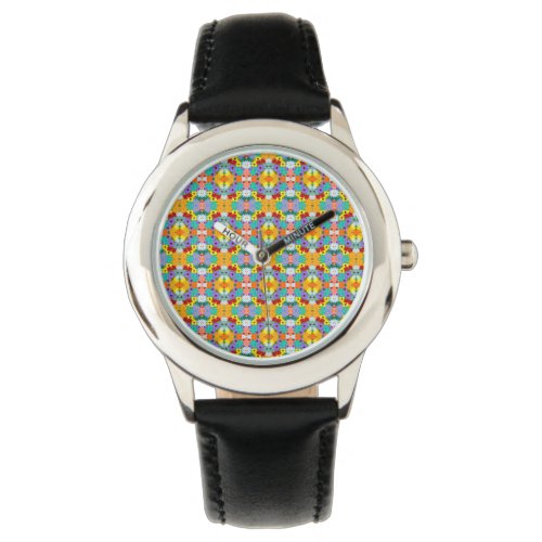 Retro 60s 70s Flower Pattern Watch