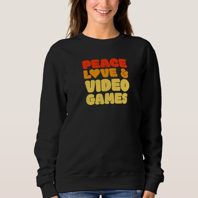 Retro 60s 70s Gaming Player Video Games Streamer Sweatshirt (Front)