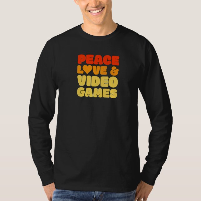 Retro 60s 70s Gaming Player Video Games Streamer T-Shirt (Front)