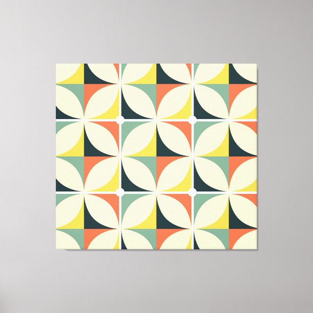 Retro 60's 70's geometric pattern. canvas print (Front)