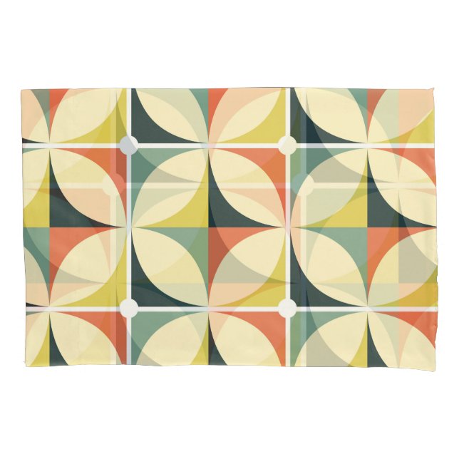 Retro 60's 70's geometric pattern. pillow case (Front)