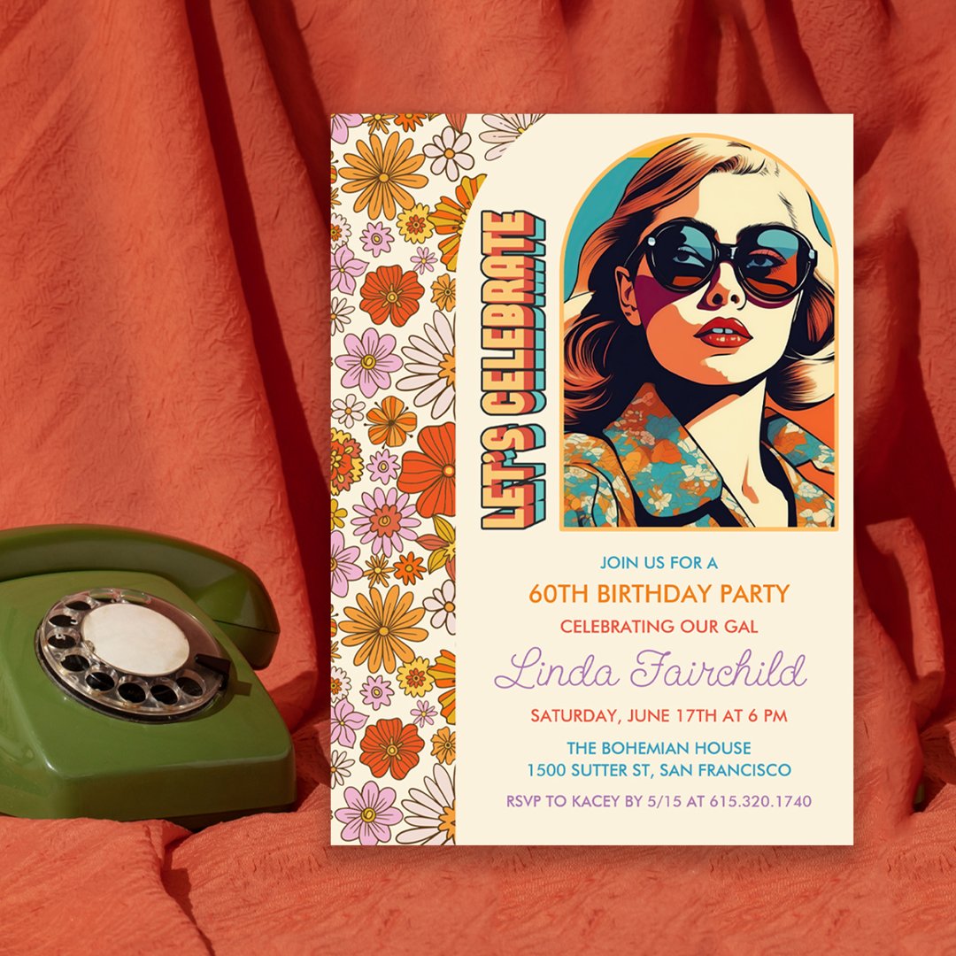 Retro 60s 70s Groovy Hippie Invitation (Creator Uploaded)