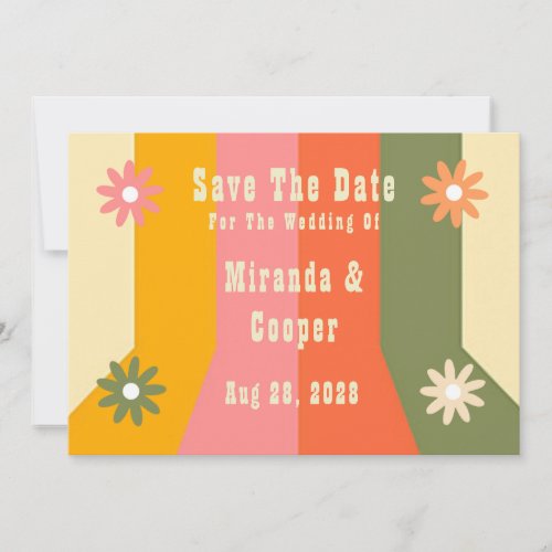 Retro 60s 70s Hippie Groovy Save The Date Cards