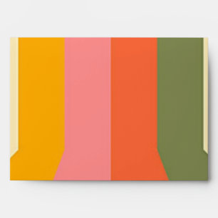Retro 60s 70s Hippie Groovy Stripes Wedding Envelope