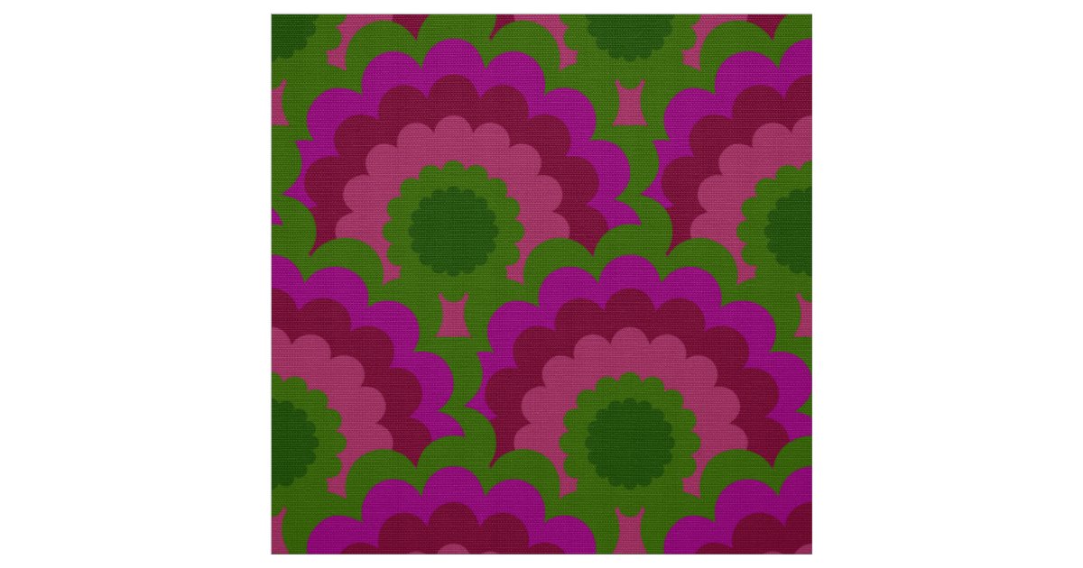 Retro 60s 70s Mod fabric Scallop pattern | Zazzle