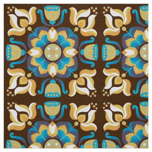 Retro 60s 70s pattern floral styled fabric