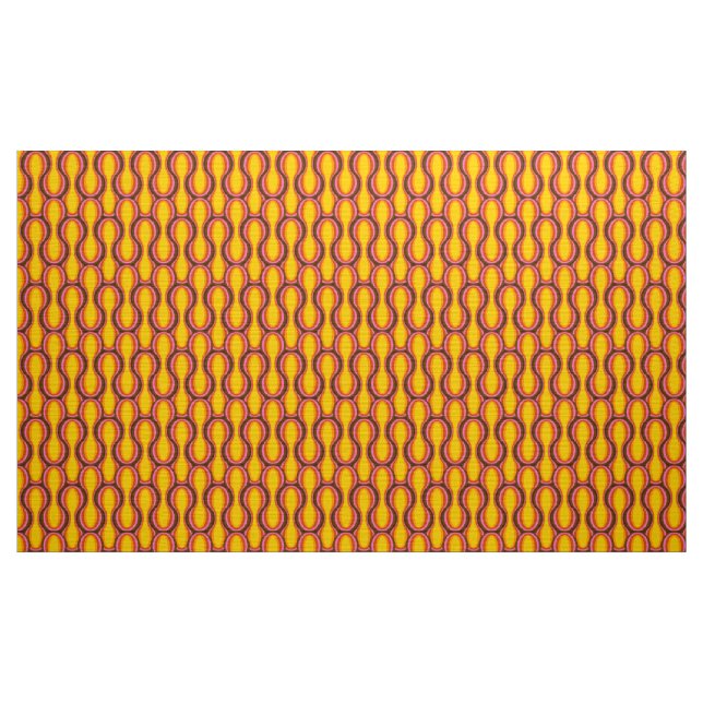 Retro 60s 70s pattern styled fabric | Zazzle