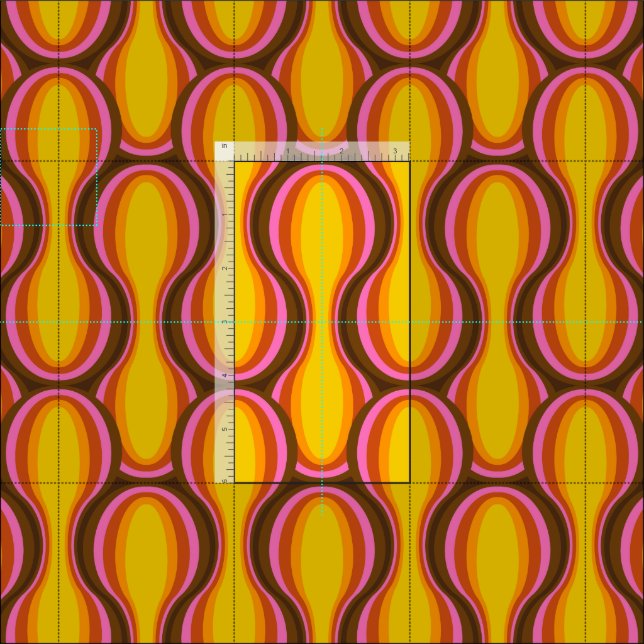 Retro 60s 70s pattern styled fabric | Zazzle