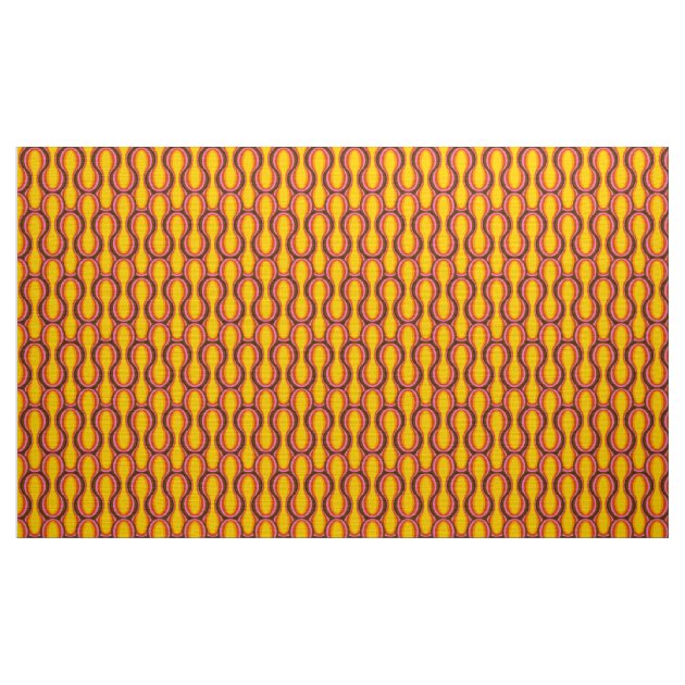 Retro 60s 70s pattern styled fabric | Zazzle