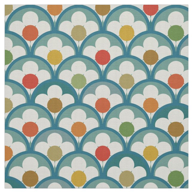 Retro 60s 70s pattern styled fabric (Swatch)