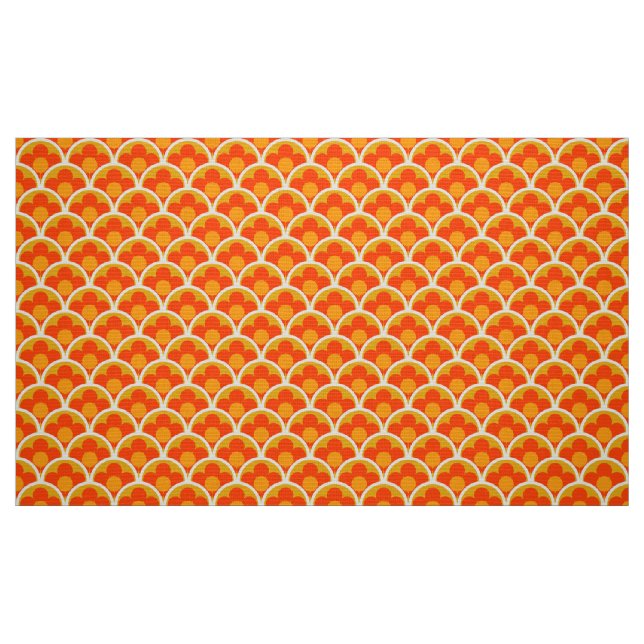 Retro 60s 70s pattern styled fabric | Zazzle