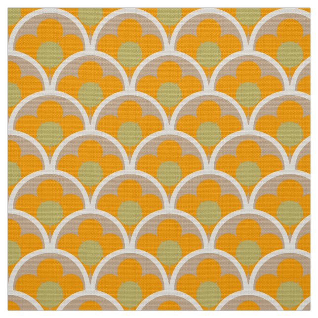 Retro 60s 70s pattern styled fabric (Swatch)
