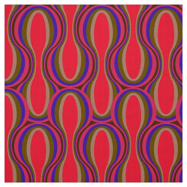 Retro 60s 70s pattern styled fabric (Swatch)