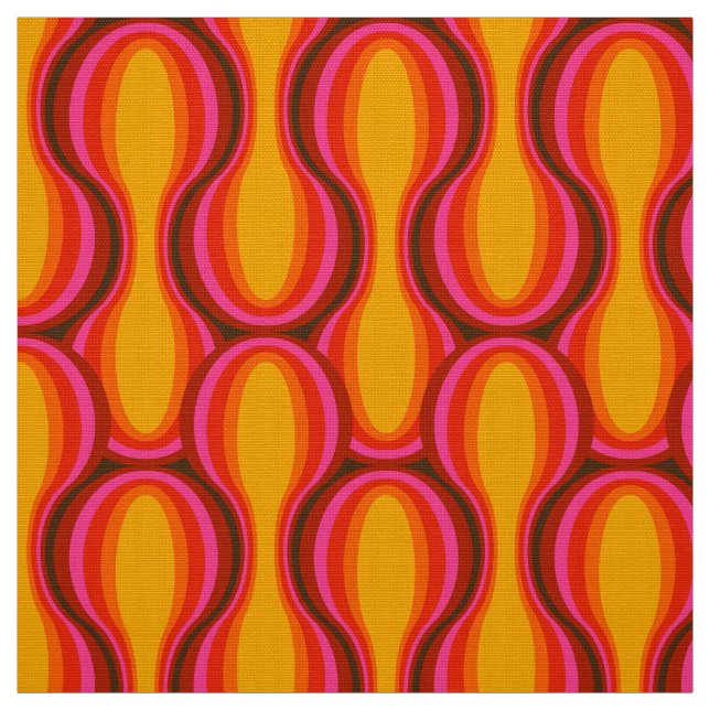 Retro 60s 70s pattern styled fabric (Swatch)
