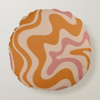 Retro 60s 70s Psychedelic Swirls Orange Pink