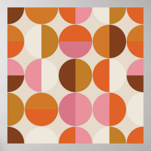 Retro 60s - 70s style with a rainbow hippie sun in poster