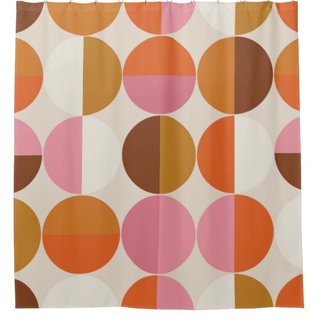 Retro 60s - 70s style with a rainbow hippie sun in shower curtain (Front)