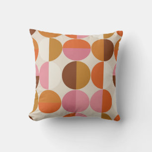 Retro 60s - 70s style with a rainbow hippie sun in throw pillow
