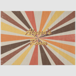 Retro 60s 70s Sunburst Striped Name Room Decoupage Tissue Paper