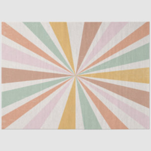 Retro 60s 70s Sunburst Striped Pink Mint Gold Tissue Paper