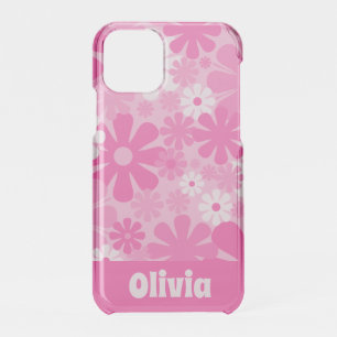 Retro 60s 70s Y2K Personalized Floral iPhone 11 Pro Case