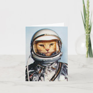 Retro 60s Astronaut Cat Card