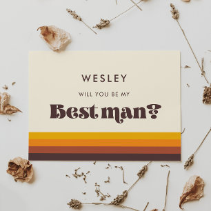 Retro 60s Best Man Proposal Card