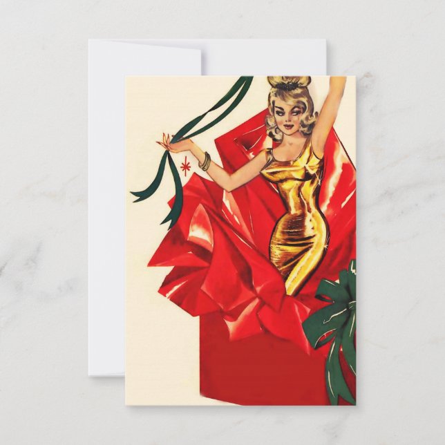 Retro 60s Christmas Invite. Invitation (Front)