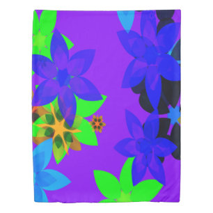 Retro 60's Flower Power Art Duvet Cover
