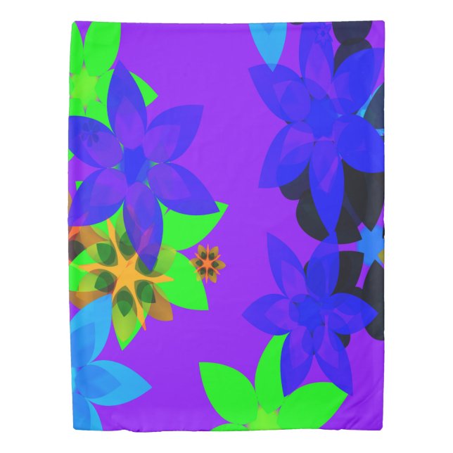 Retro 60's Flower Power Art Duvet Cover (Front)