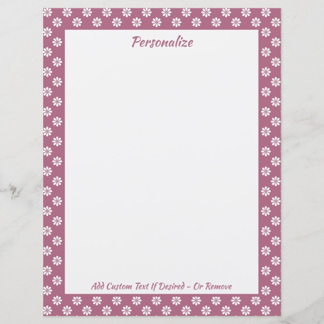 Retro 60s Flower Purple Flower Pattern Personalize (Front)